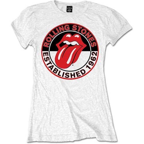 The Rolling Stones Est 1962 Official Womens New White Skinny Fit T Shirt