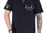 Custom Dad Shirts with Kid Name Personalized Dad Tshirt New Dad Shirts for Men New Baby Girl Daddy Est 2025 T-Shirt Fath…
