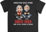 Couple T-Shirt Personalized – Annoying Each Other Since Funny Tee for Wife Husband, 100% Cotton Shirt for Spouses