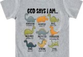 Christian Shirt for Boys God Says I Am Toddler Kids Bible Verse Jesus T-Shirt Dino Trucks Graphic Tops 2-7T