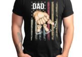 Personalized Best Dad Ever T-Shirt with Kids Name, Custom Dad Grandpa American Flag Shirt, Fist Bump Dad Shirt, Fathers …